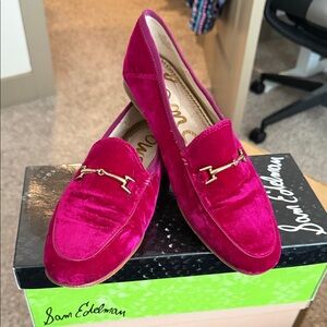 Sam Edelman Loraine Pink Velvet Loafers